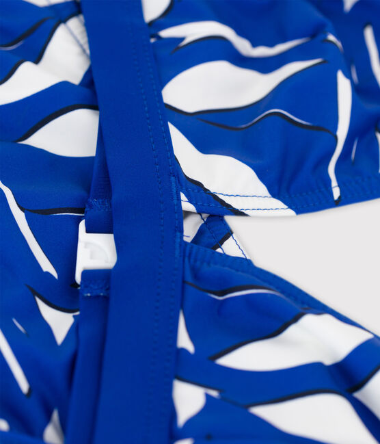 Bañador estampado de 2 piezas para mujer blanco MARSHMALLOW/azul PERSE/ MULTICO