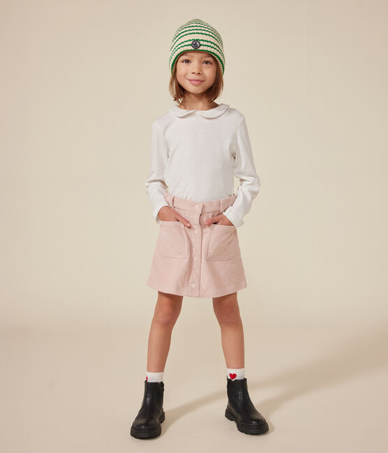 Camiseta de algodón de manga larga de niña blanco MARSHMALLOW