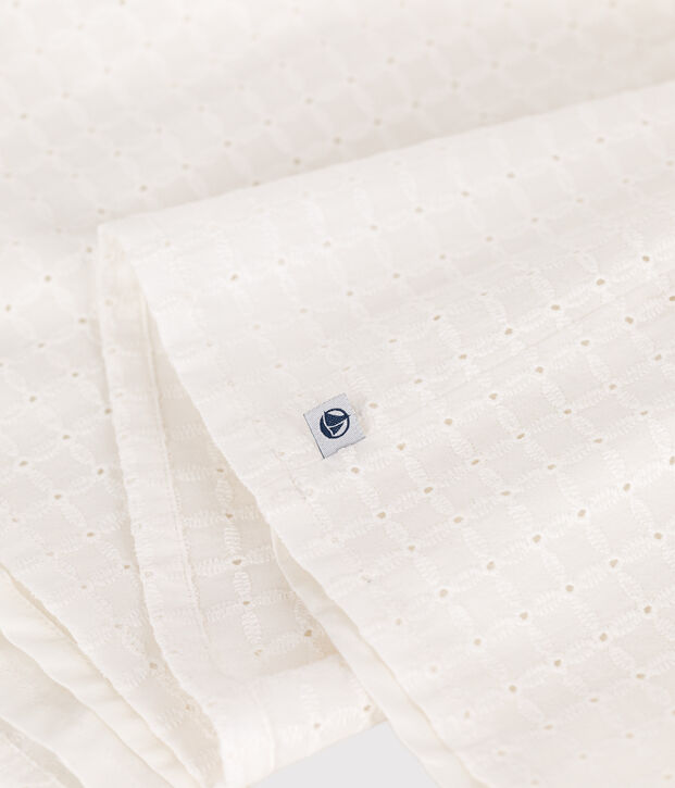 Vestido infantil de algod&oacute;n sin mangas blanco