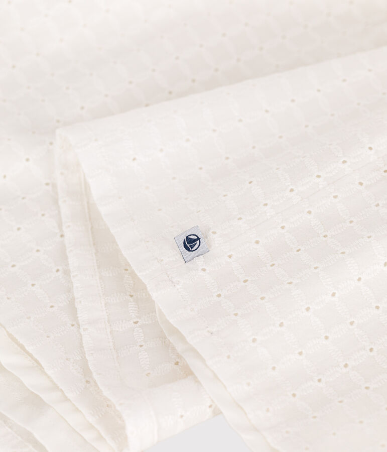 Vestido infantil de algod&oacute;n sin mangas blanco