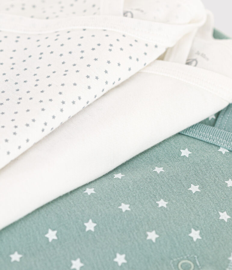 Lote de 3 bodis cruzados de manga larga de algod&oacute;n multicolor