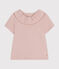 Blusa de manga corta de punto para bebé rosa SALINE