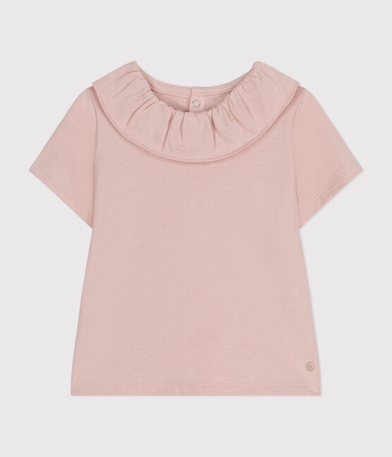 Blusa de manga corta de punto para bebé rosa SALINE