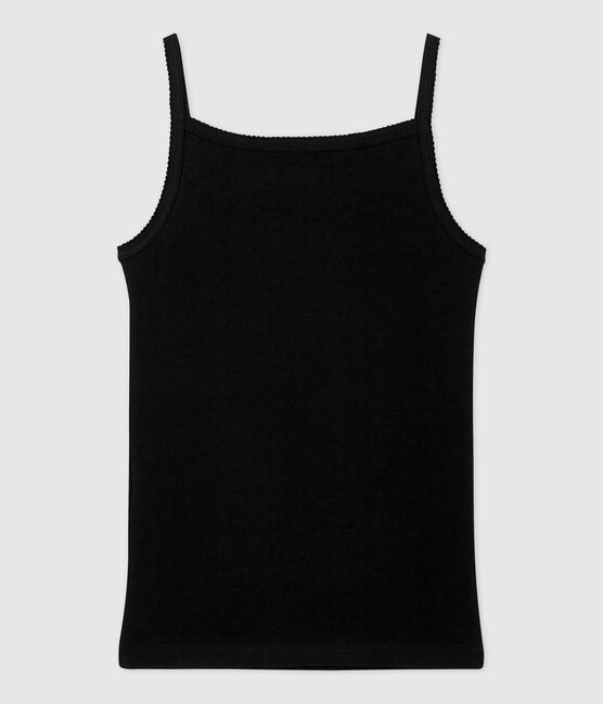 Camiseta de tirantes L'ICONIQUE de algodón ORGÁNICO de mujer negro NOIR