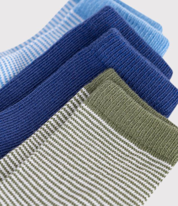 3 pares de calcetines de algod&oacute;n milrayas para beb&eacute; multicolor