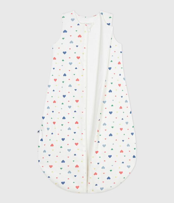 Saco para bebé de algodón con estampado de corazón TOG 2 blanco MARSHMALLOW/blanco MULTICO