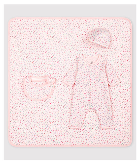 Estuche de regalo para recién nacido rosa de bebé de algodón ecológico variante 1