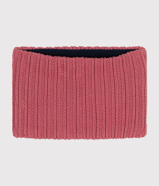 Cuello infantil de punto tricotado con forro polar rosa ROSEWOOD