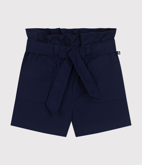 Pantalón corto de lona de algodón de niña azul MEDIEVAL
