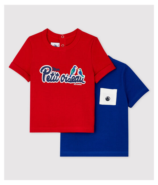 Lote de 2 camisetas de canalé de bebé niño variante 1