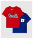 Lote de 2 camisetas de canalé de bebé niño