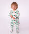 Pijama de terciopelo con estampado de abetos para beb&eacute; blanco/multicolor
