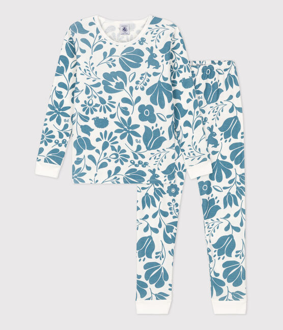 Pijama snugfit de algodón con flor blanco MARSHMALLOW/ ROVER