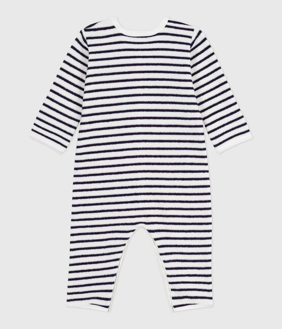 Pijama sin pies de algodón con estampado de rayas para bebé azul MILK/ SOIR