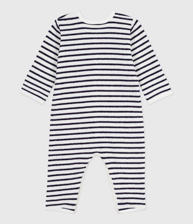 Pijama sin pies de algod&oacute;n con estampado de rayas para beb&eacute; azul/azul