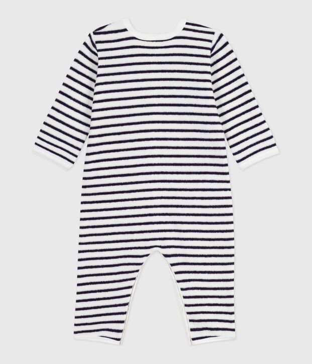 Pijama sin pies de algod&oacute;n con estampado de rayas para beb&eacute; azul/azul