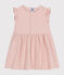 Vestido sin mangas de algodón façonné para bebé rosa SALINE