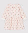 Vestido de manga larga de felpa de bebé niña rosa FLEUR/blanco MULTICO