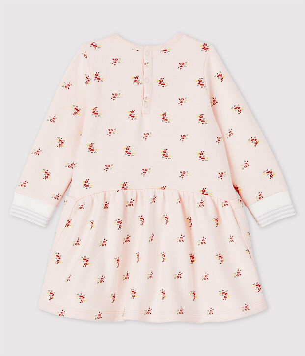 Vestido de manga larga de felpa de beb&eacute; ni&ntilde;a rosa/multicolor