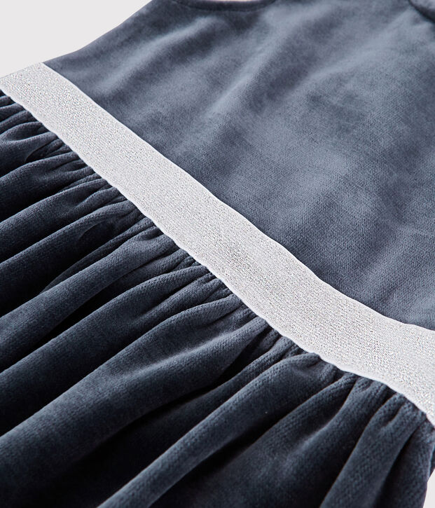 Vestido de manga corta para ni&ntilde;a azul