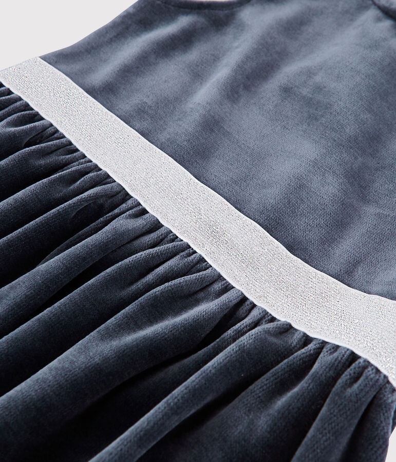 Vestido de manga corta para ni&ntilde;a azul