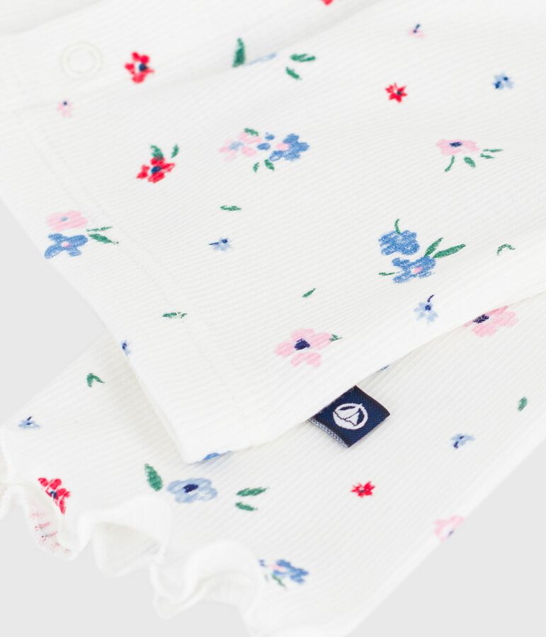 C&aacute;rdigan de algod&oacute;n con estampado de flores para beb&eacute; blanco MARSHMALLOW/blanco MULTICO