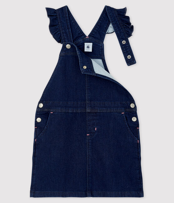 Vestido peto vaquero de niña azul DENIM BLEU FONCE