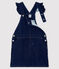 Vestido peto vaquero de niña azul DENIM BLEU FONCE