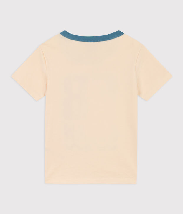 Camiseta de algod&oacute;n de manga corta para ni&ntilde;o crudo/multicolor