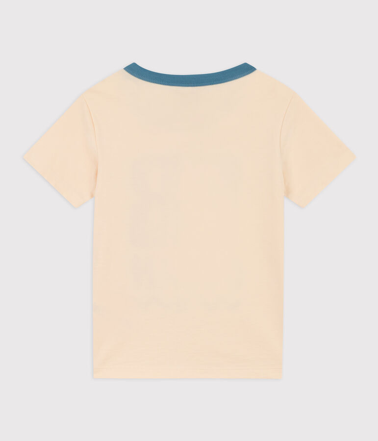 Camiseta de algod&oacute;n de manga corta para ni&ntilde;o crudo/multicolor