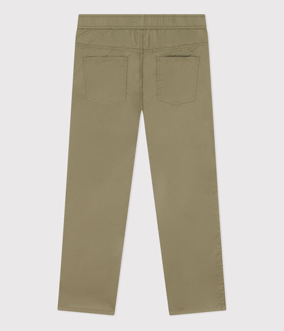 Pantalón de corte normal de sarga de algodón de niño verde MARECAGE