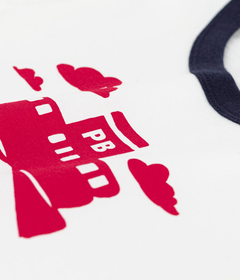 Camiseta de algod&oacute;n de manga corta para ni&ntilde;o blanco