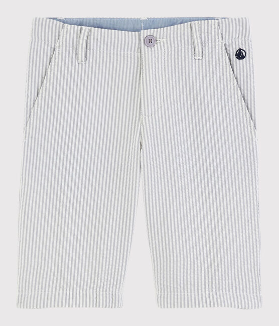 Bermudas de mil rayas de niño gris GRIS/blanco MARSHMALLOW