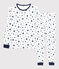 Pijama de algodón con estrellas para niño/niña blanco MARSHMALLOW/azul MEDIEVAL