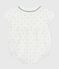 Pelele de algodón de manga corta con cuello y estampado de lunares para bebé blanco MARSHMALLOW/blanco MULTICO