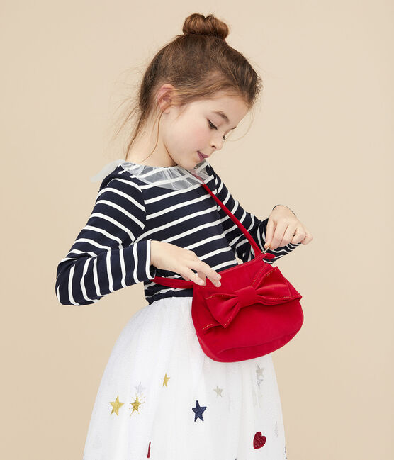 Bolso de mano de terciopelo para niña rojo TERKUIT