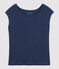 Camiseta de lino lisa de mujer azul MEDIEVAL