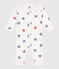 Pijama sin pies de algodón con cuello con corazón a rayas para bebé blanco MARSHMALLOW/blanco MULTICO