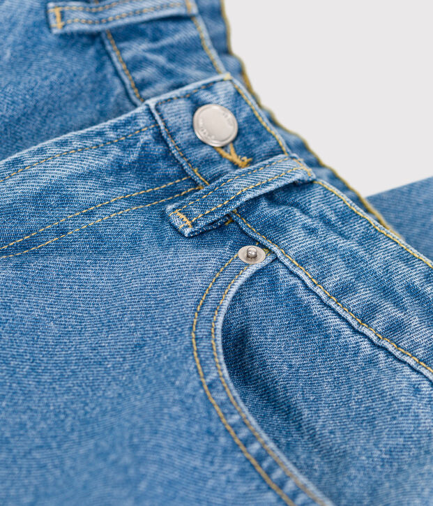 Pantal&oacute;n denim recto para mujer azul