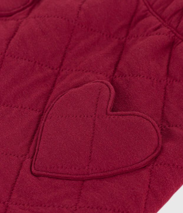 Falda infantil lisa de algod&oacute;n rojo
