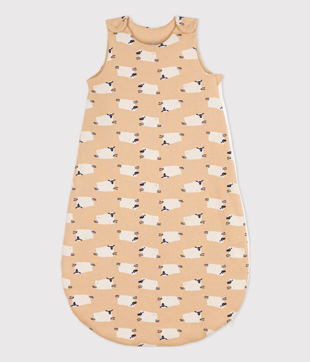 Saco de dormir de algod&oacute;n con motivo de oveja para beb&eacute; beige/multicolor