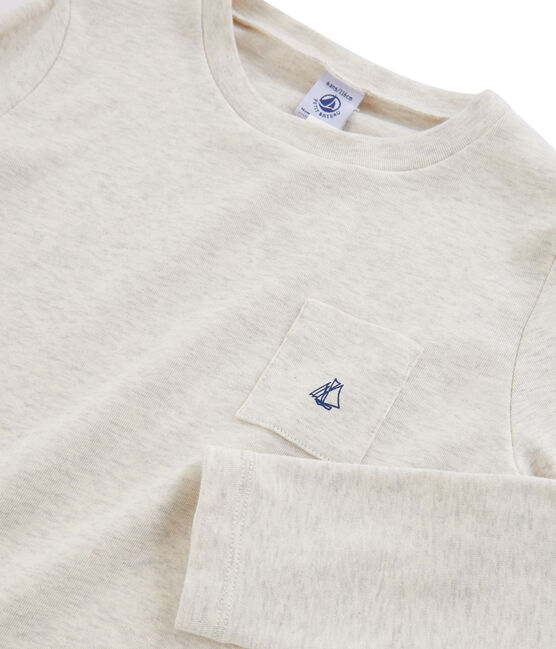 Camiseta de manga larga para niño beige MONTELIMAR CHINE