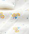 Pelele con cuello con estampado de flores de beb&eacute; de terciopelo de algod&oacute;n org&aacute;nico blanco MARSHMALLOW/blanco MULTICO