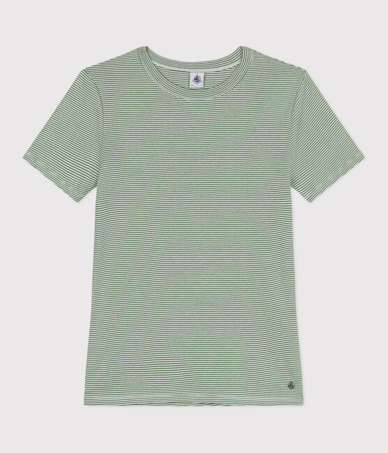 Camiseta Icónica de algodón a rayas para mujer PALMERAIE/ MARSHMALLOW
