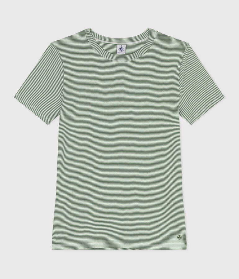 Camiseta Ic&oacute;nica de algod&oacute;n a rayas para mujer verde/blanco