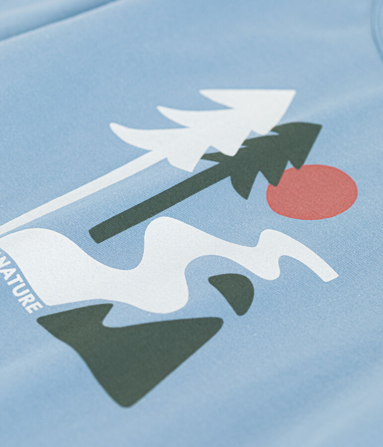 Camiseta de algod&oacute;n de manga larga de ni&ntilde;a/ni&ntilde;o azul