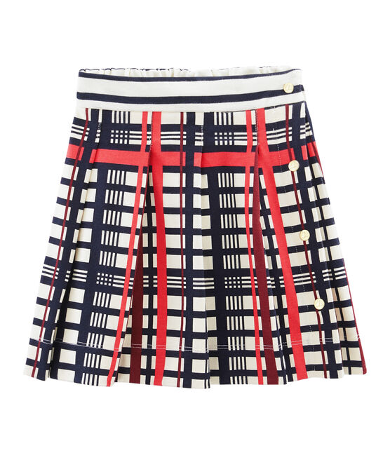 Falda de cuadros plisada para niña blanco MARSHMALLOW/blanco MULTICO