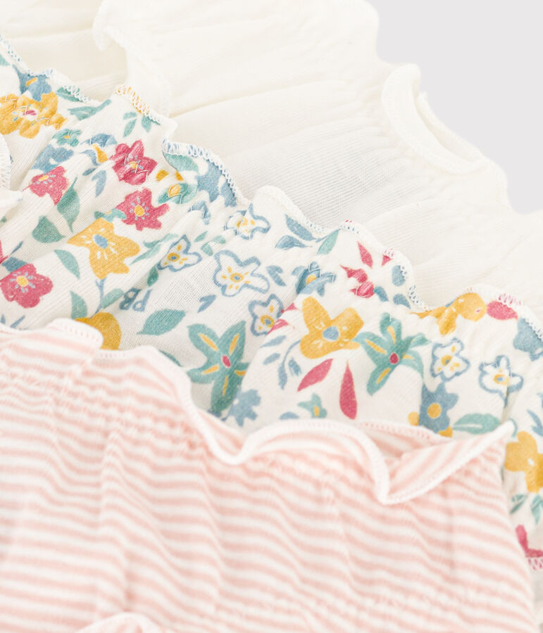 Juego de 3 braguitas de algod&oacute;n con flores para ni&ntilde;a variante 1