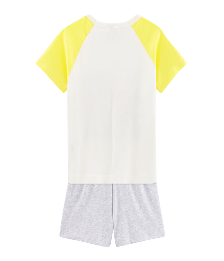 Pijama corto de punto para ni&ntilde;o blanco/multicolor
