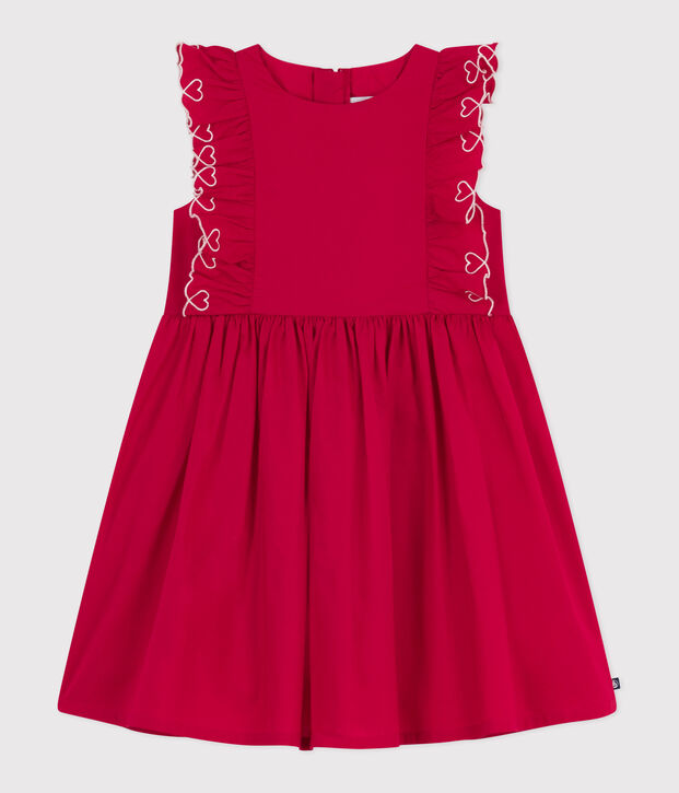 Vestido infantil de algod&oacute;n sin mangas rojo